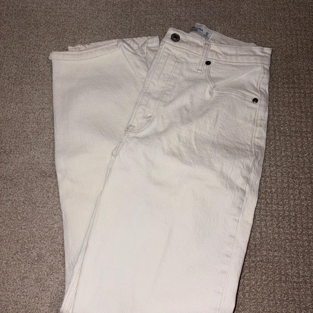 Abercrombie & Fitch Cream High-Rise Jeans